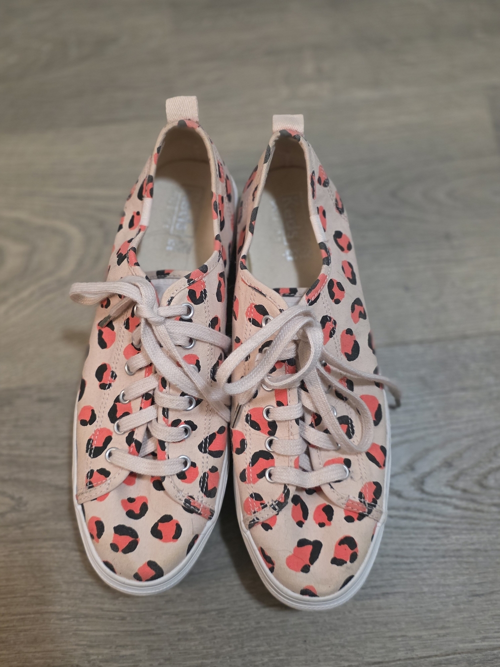 Keds Pink Leopard Print Canvas Lace-Up Sneakers